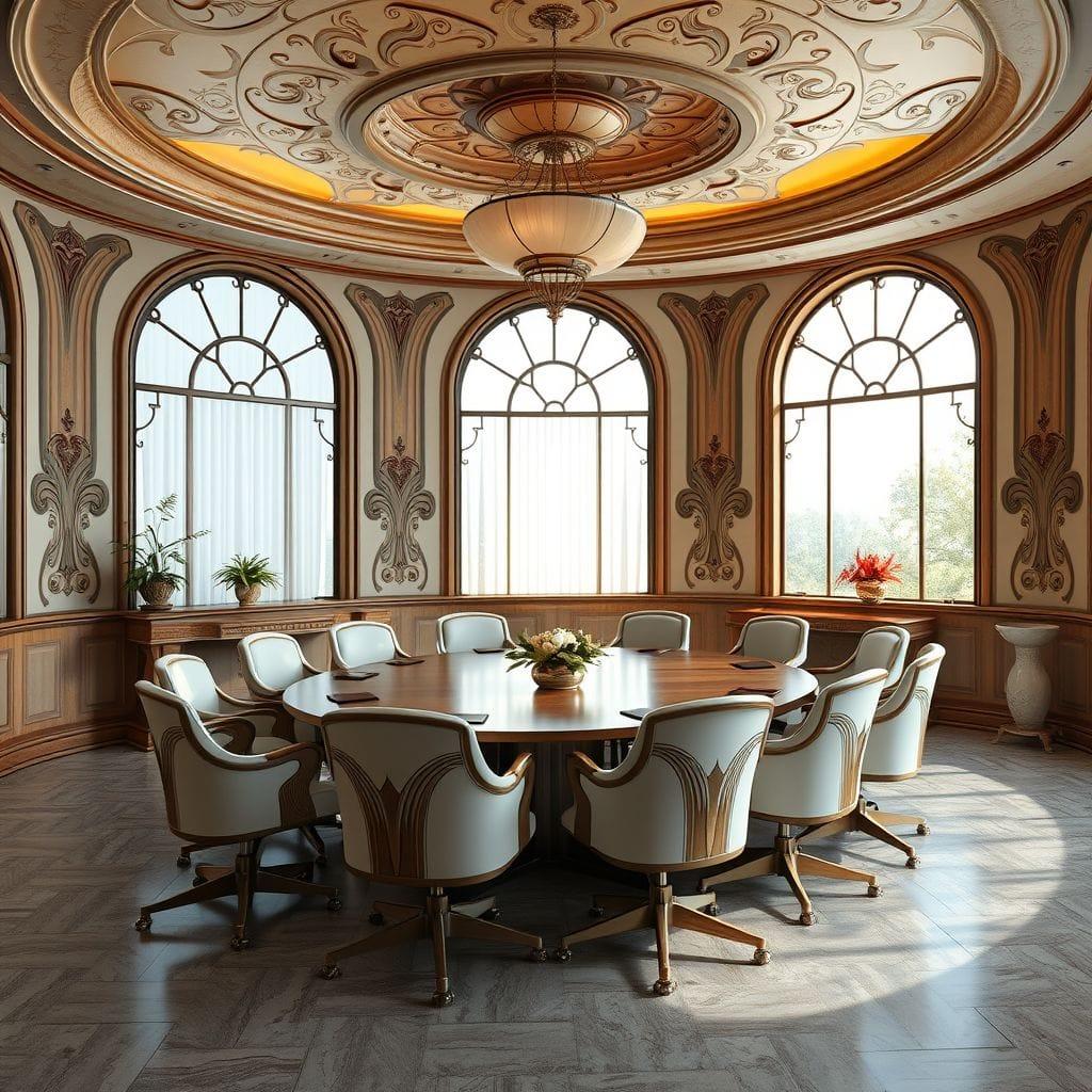 Art Nouveau meeting room - AI Generated