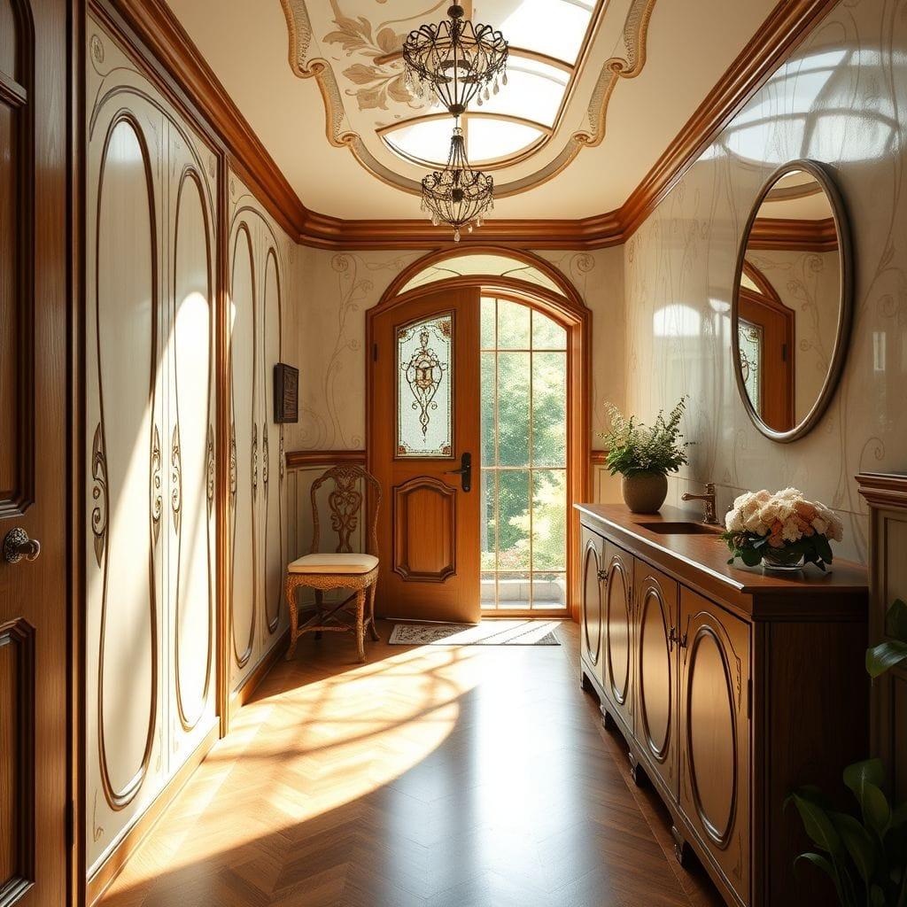 Art Nouveau mudroom - AI Generated