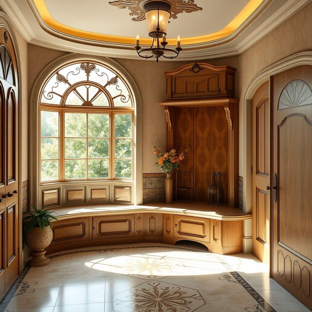 Art Nouveau mudroom - AI Generated