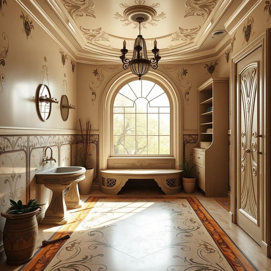 Art Nouveau mudroom - AI Generated