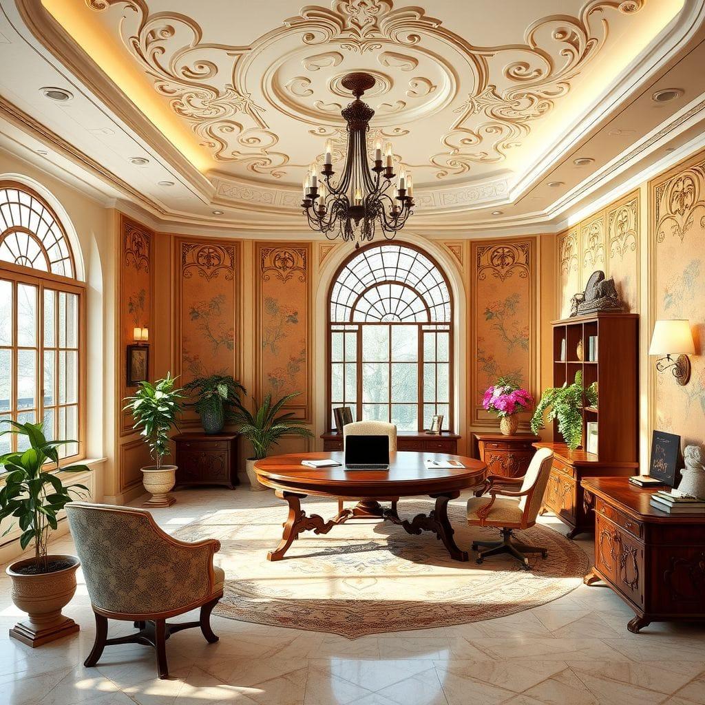Art Nouveau office - AI Generated