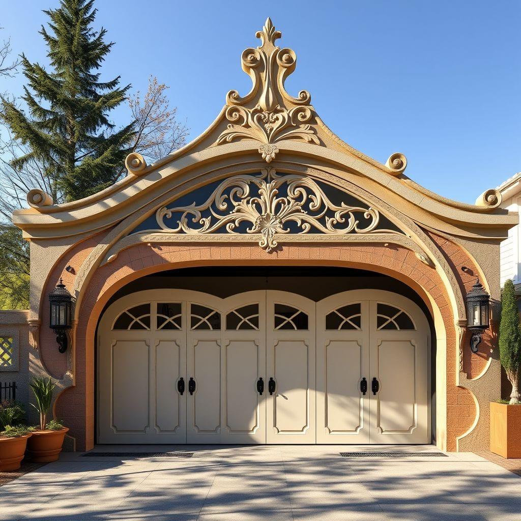 Art Nouveau outdoor garage - AI Generated