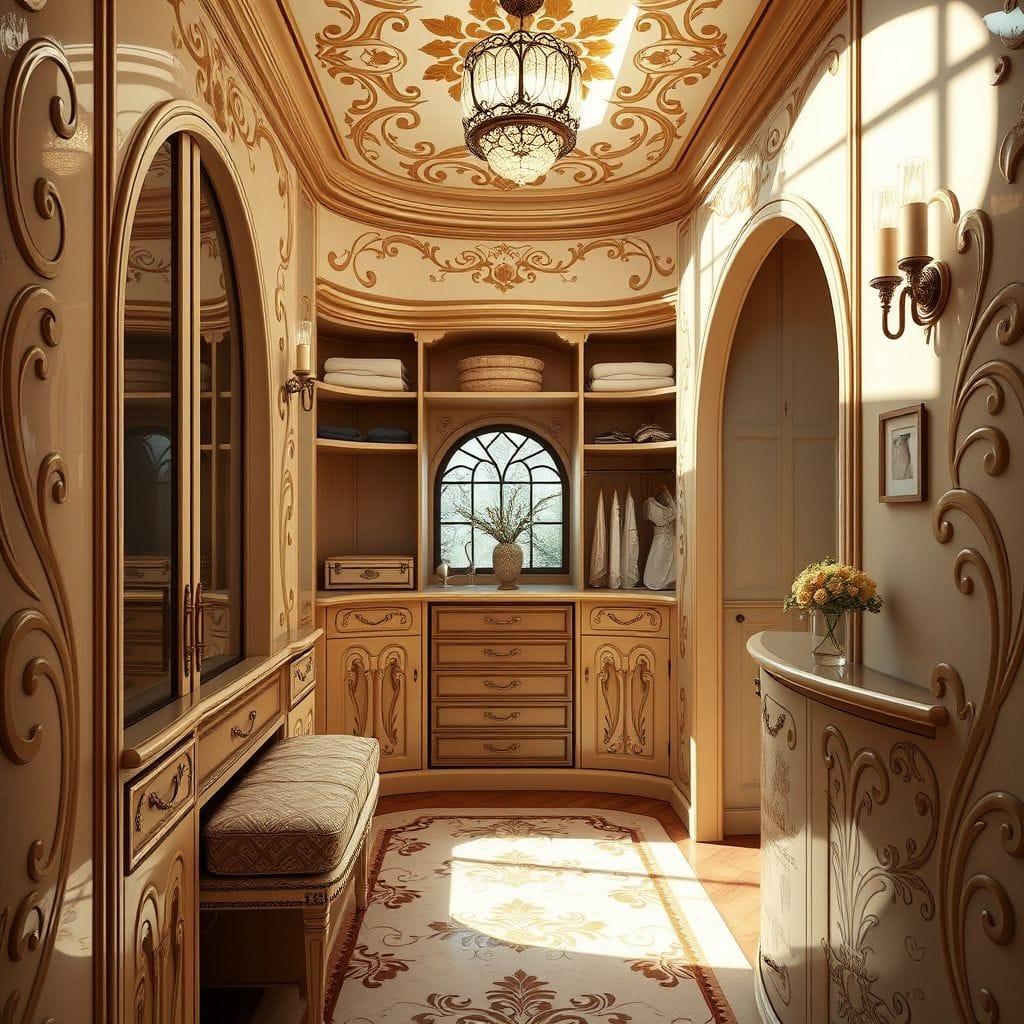 Art Nouveau walk-in closet - AI Generated