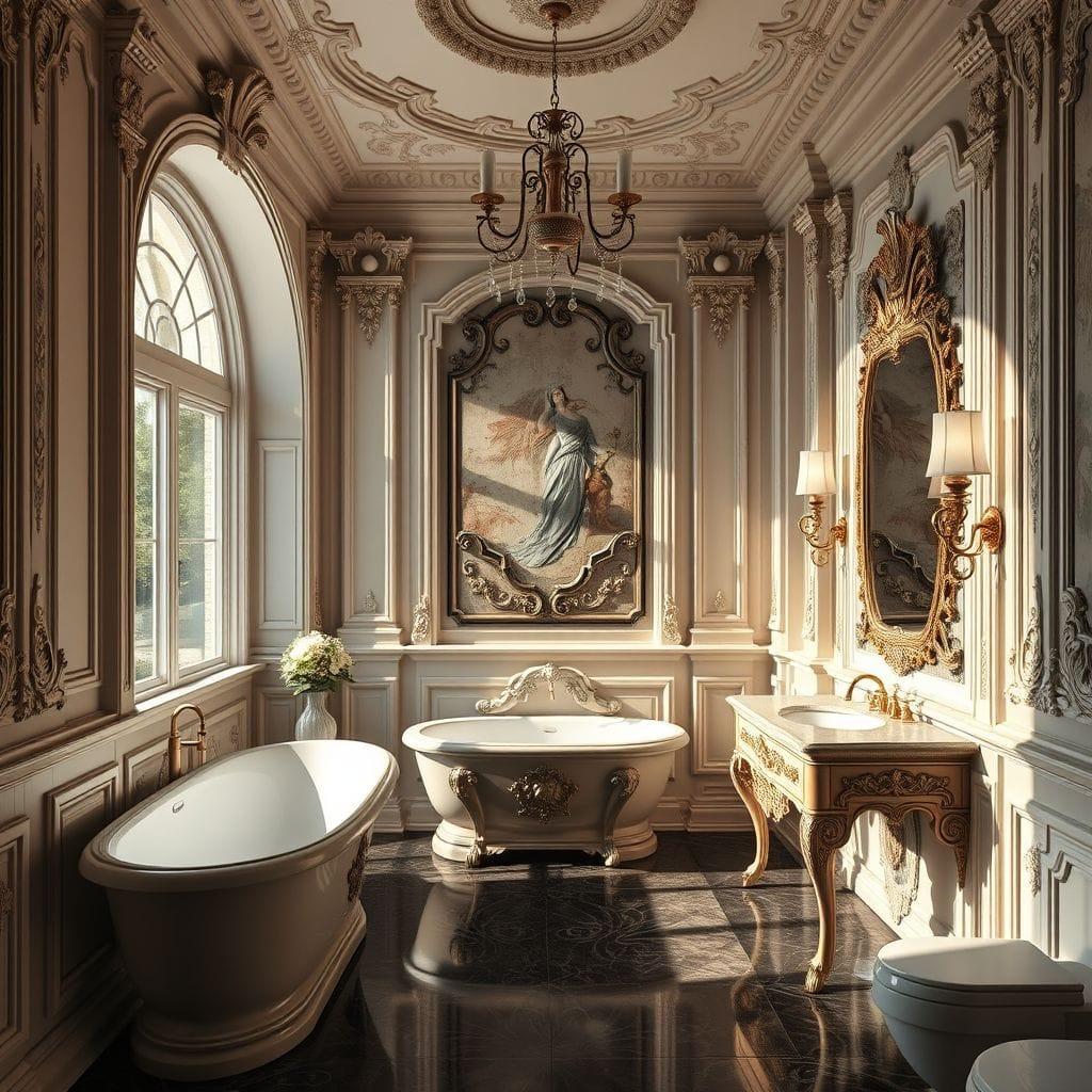 Baroque bathroom - AI Generated