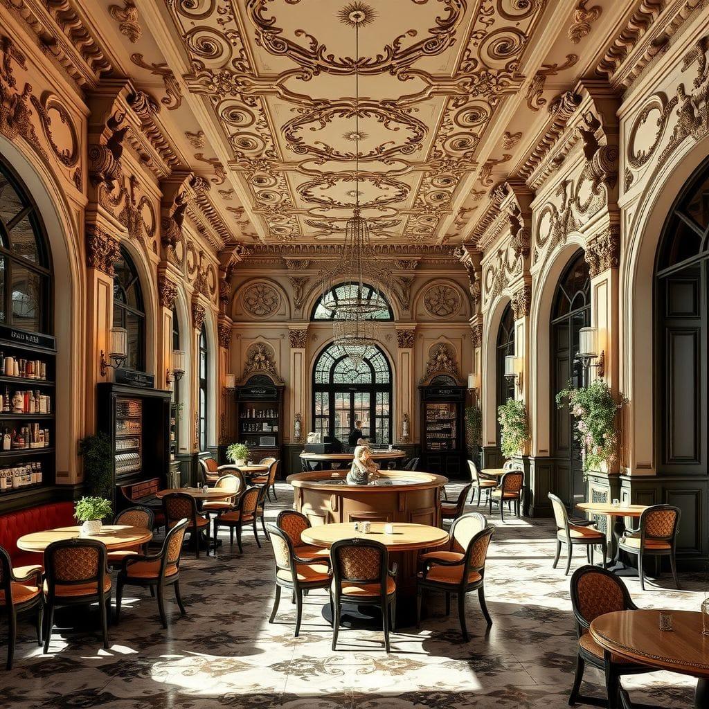 Baroque coffee shop - AI Generated