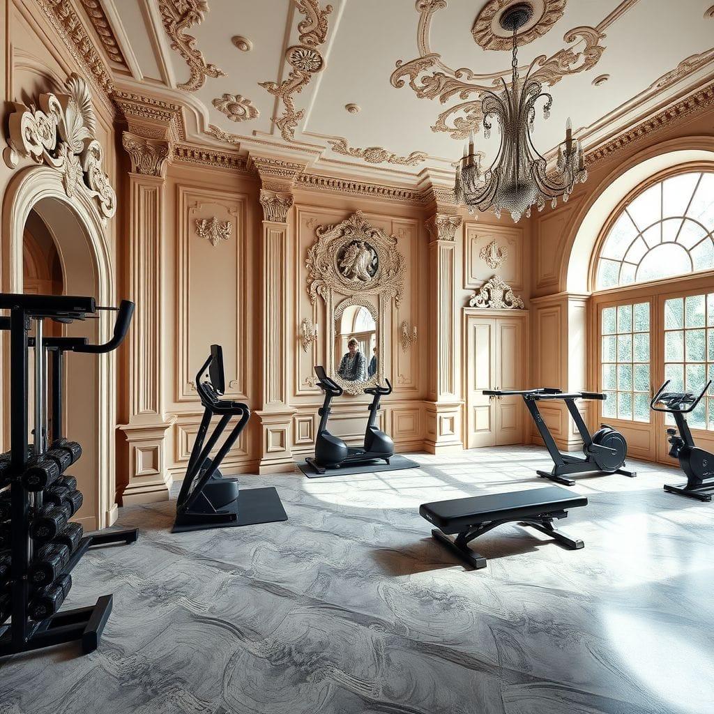 Baroque home gym - AI Generated