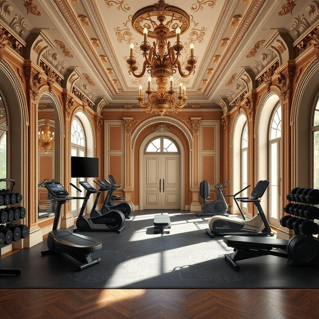 Baroque home gym - AI Generated