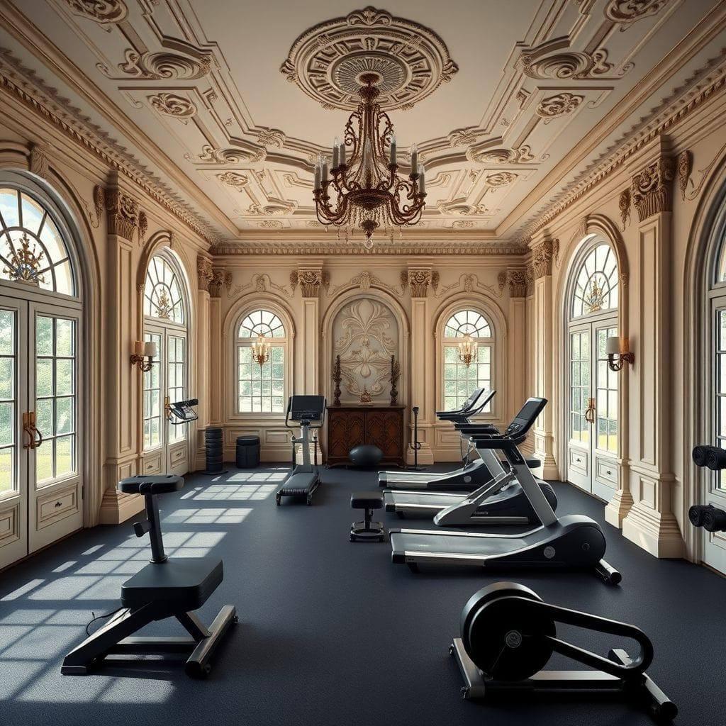 Baroque home gym - AI Generated