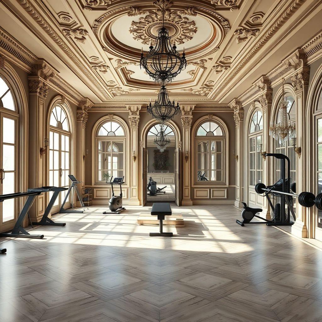 Baroque home gym - AI Generated