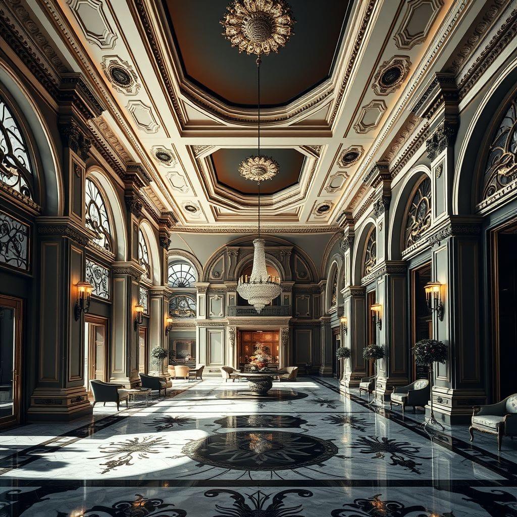 Baroque hotel lobby - AI Generated