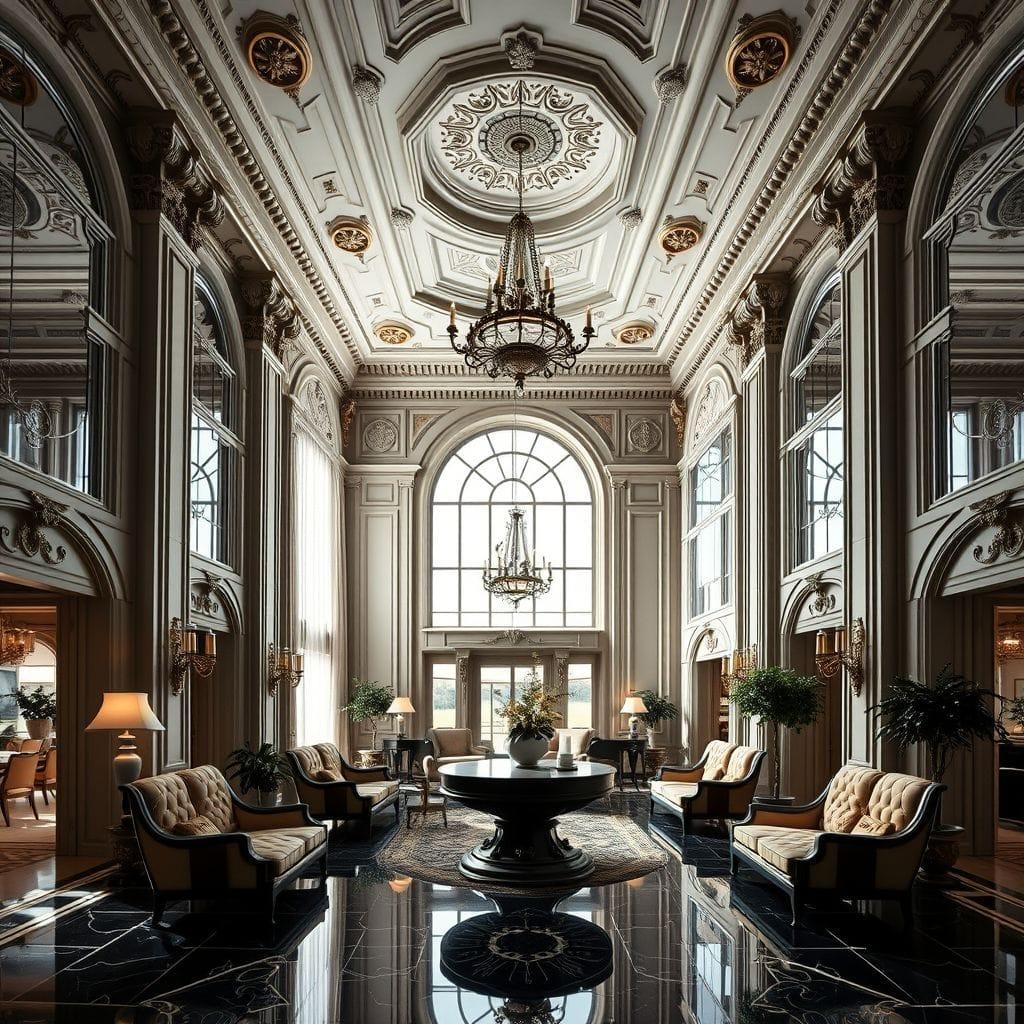 Baroque hotel lobby - AI Generated
