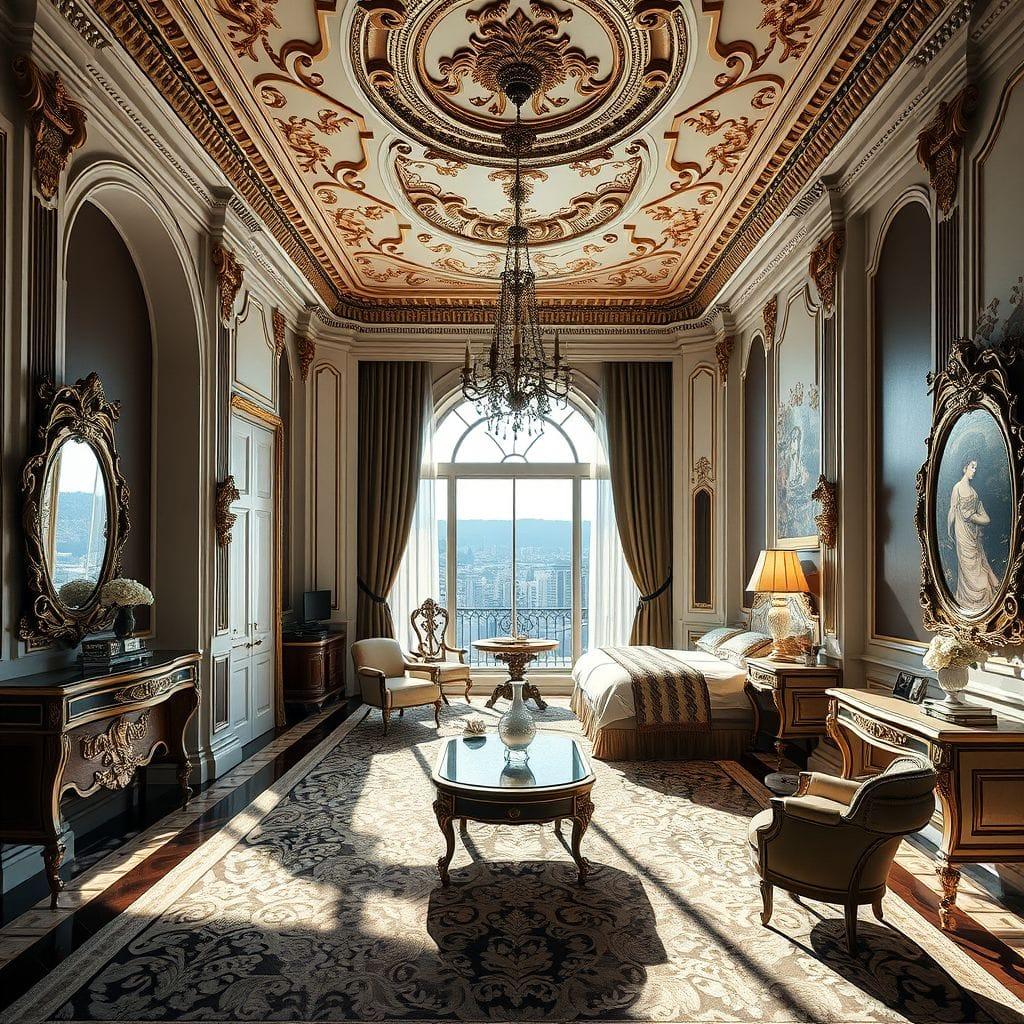 Baroque hotel room - AI Generated