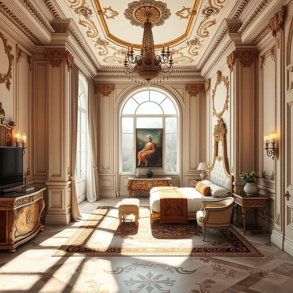 Baroque hotel room - AI Generated