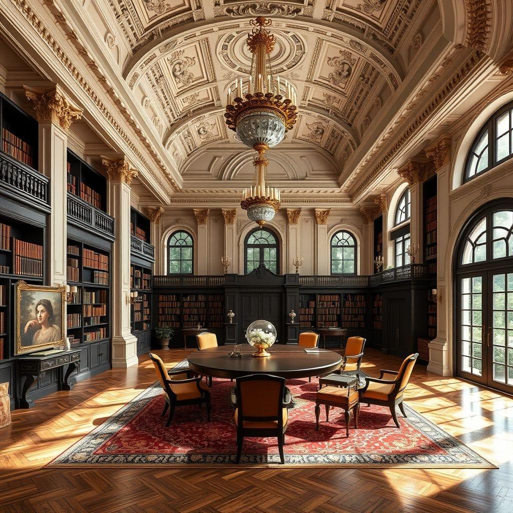Baroque library - AI Generated