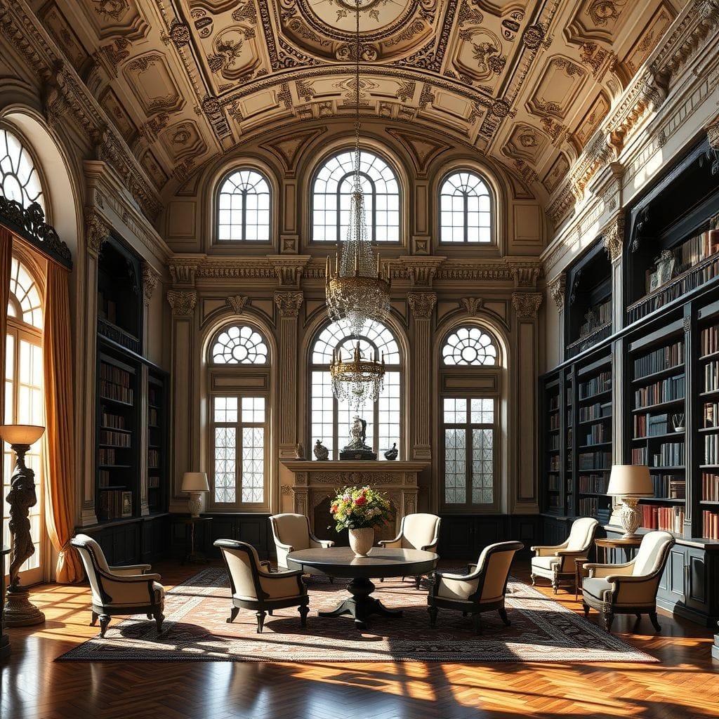 Baroque library - AI Generated