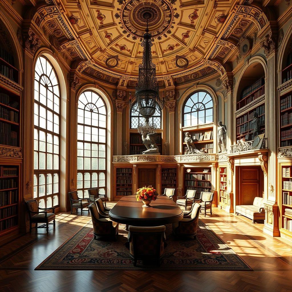 Baroque library - AI Generated
