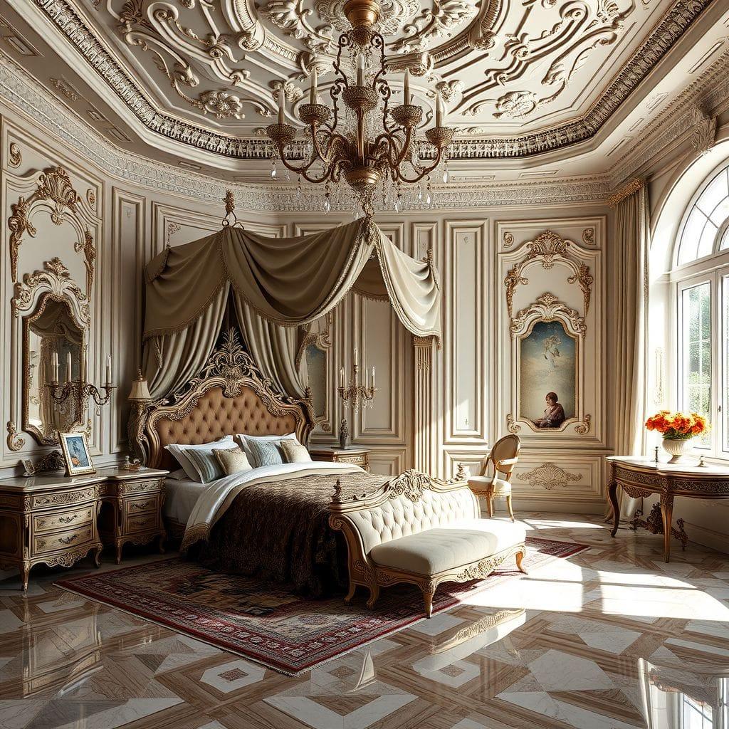 Baroque master bedroom - AI Generated