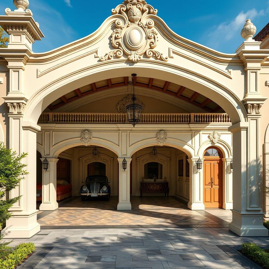 Baroque outdoor garage - AI Generated