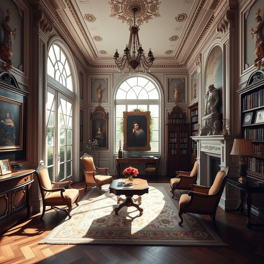 Baroque study room - AI Generated