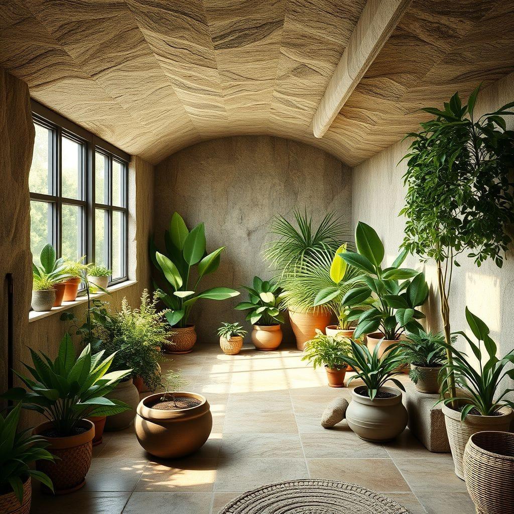 Biophilic basement - AI Generated