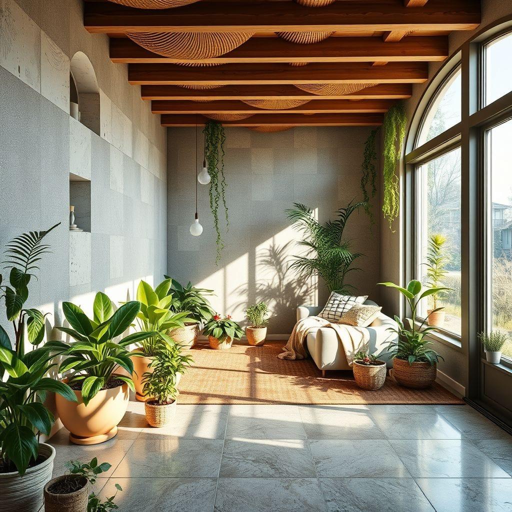 Biophilic basement - AI Generated