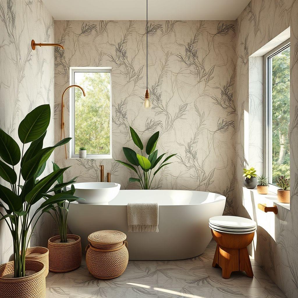 Biophilic bathroom - AI Generated