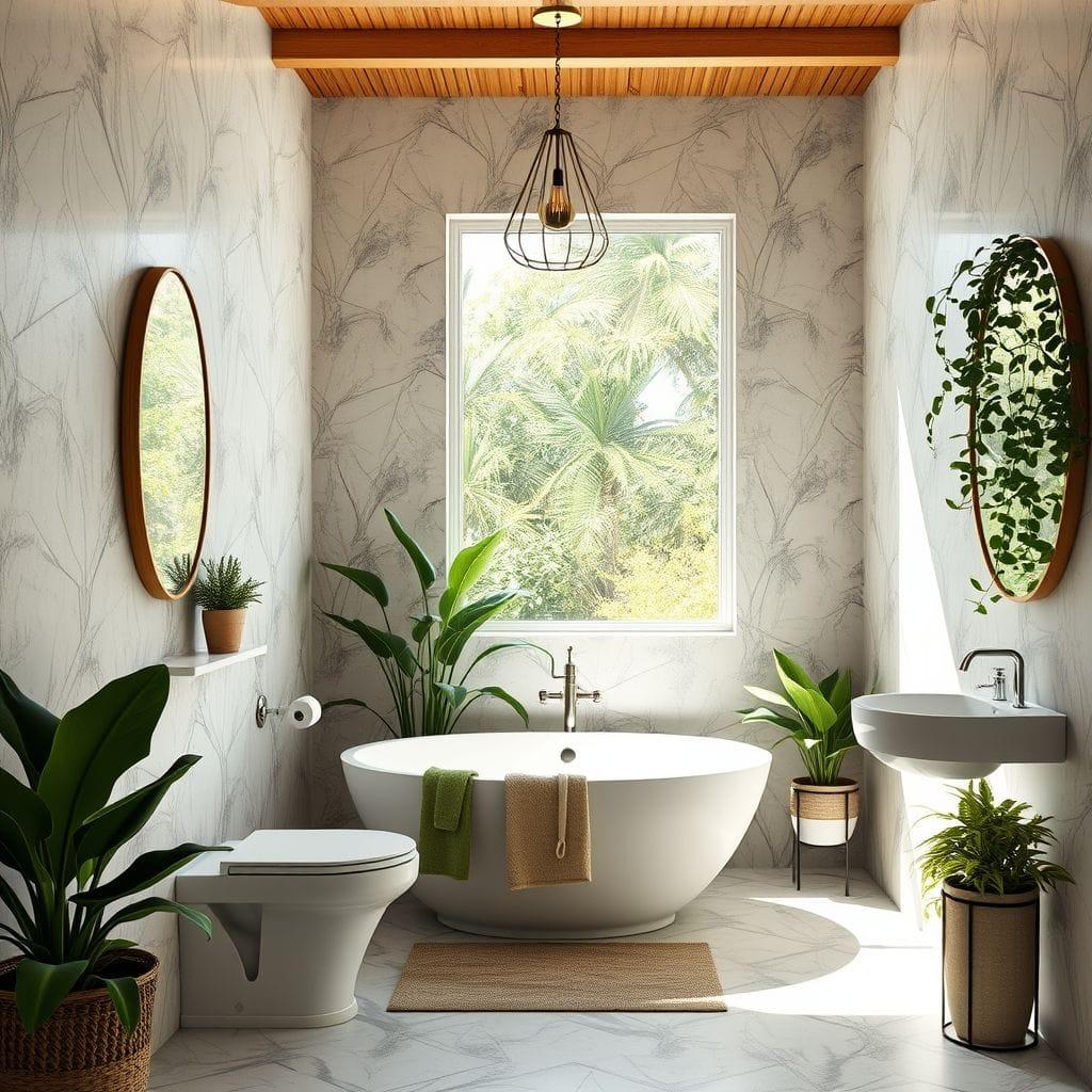 Biophilic bathroom - AI Generated
