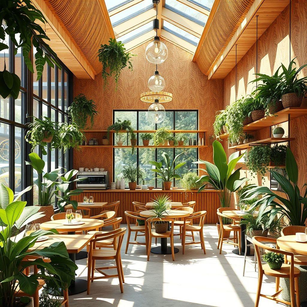 Biophilic coffee shop - AI Generated