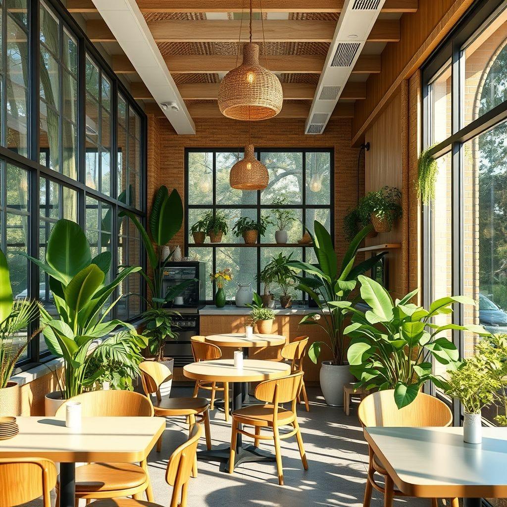 Biophilic coffee shop - AI Generated
