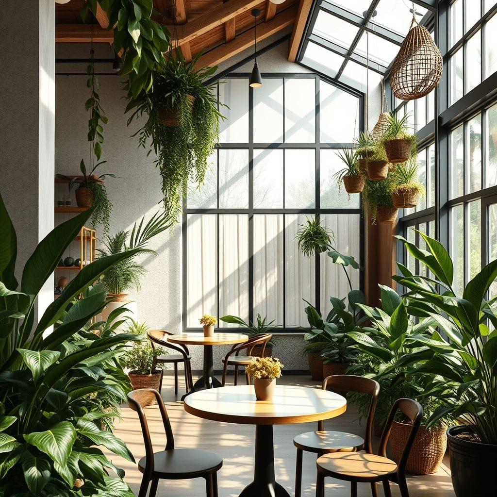 Biophilic coffee shop - AI Generated