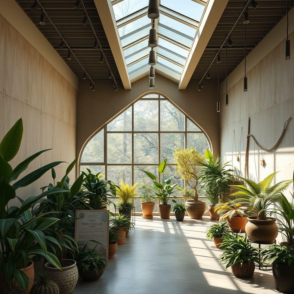 Biophilic exhibition space - AI Generated