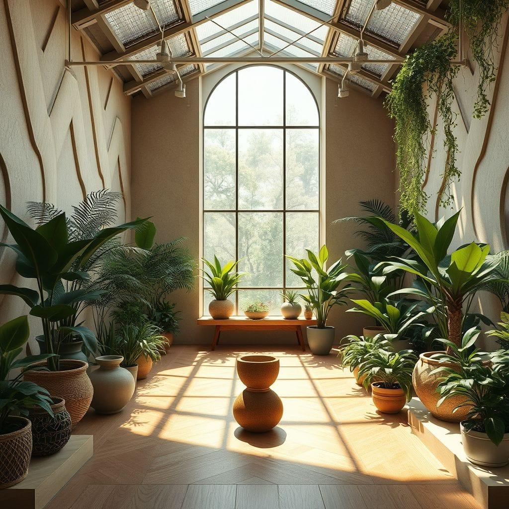 Biophilic exhibition space - AI Generated