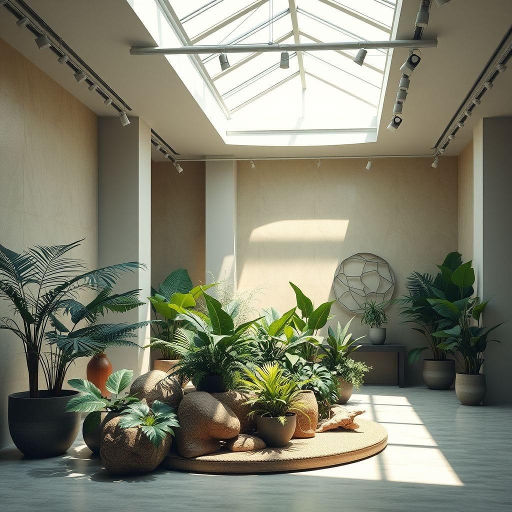 Biophilic exhibition space - AI Generated