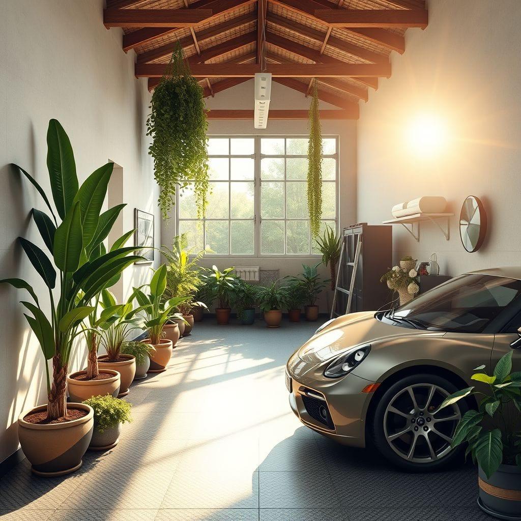 Biophilic garage - AI Generated