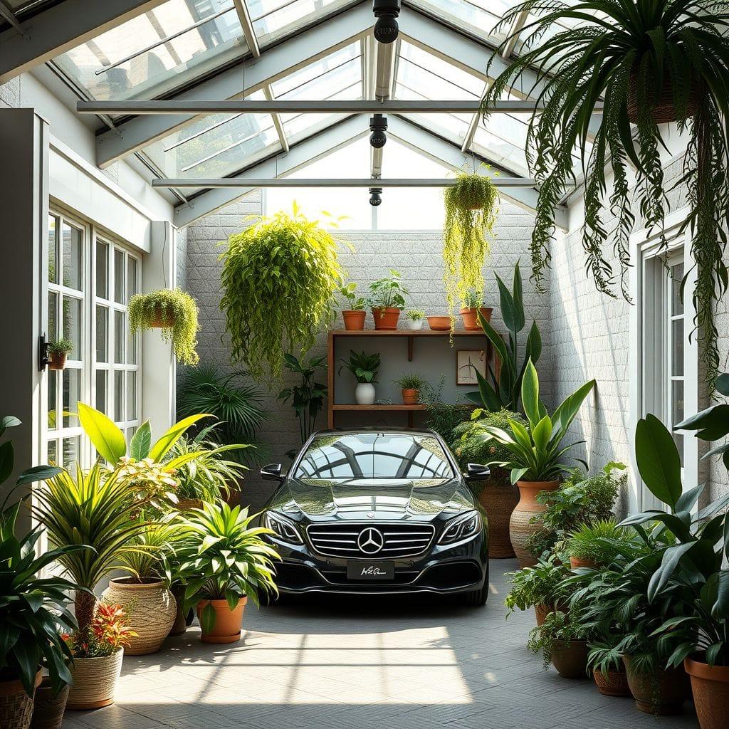 Biophilic garage - AI Generated