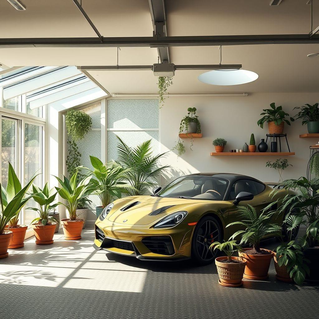 Biophilic garage - AI Generated