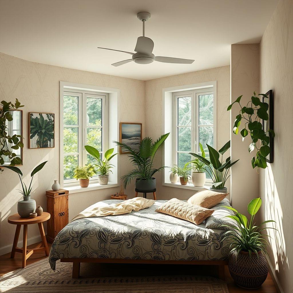 Biophilic guest room - AI Generated