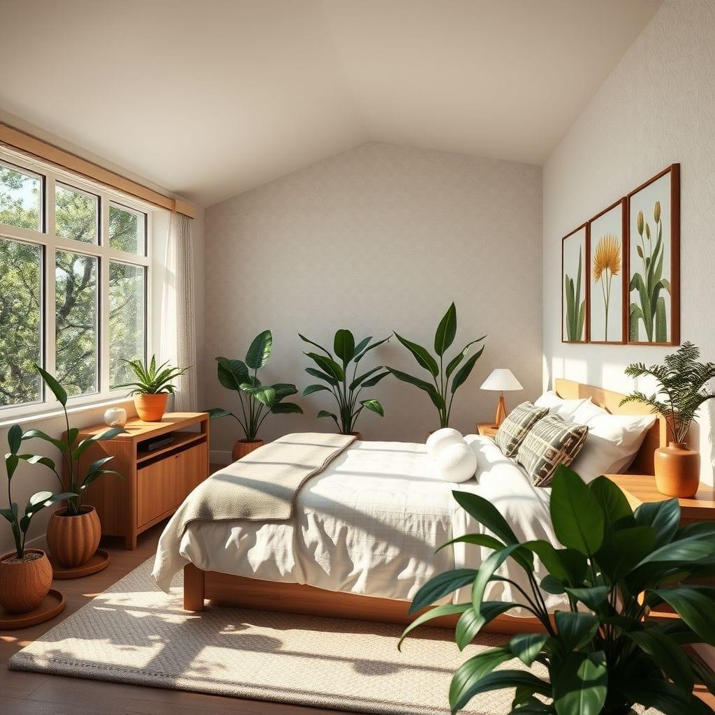 Biophilic guest room - AI Generated