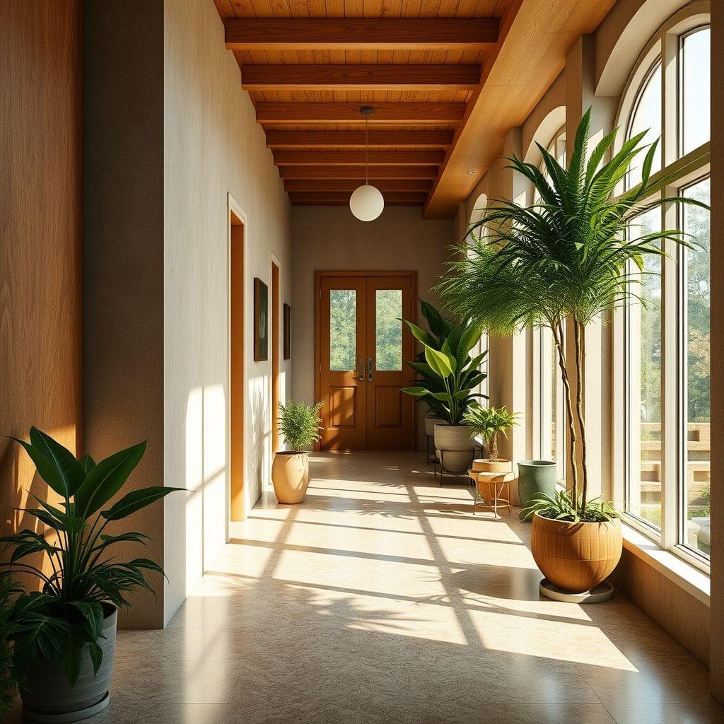Biophilic hallway - AI Generated