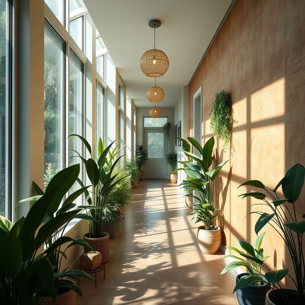 Biophilic hallway - AI Generated