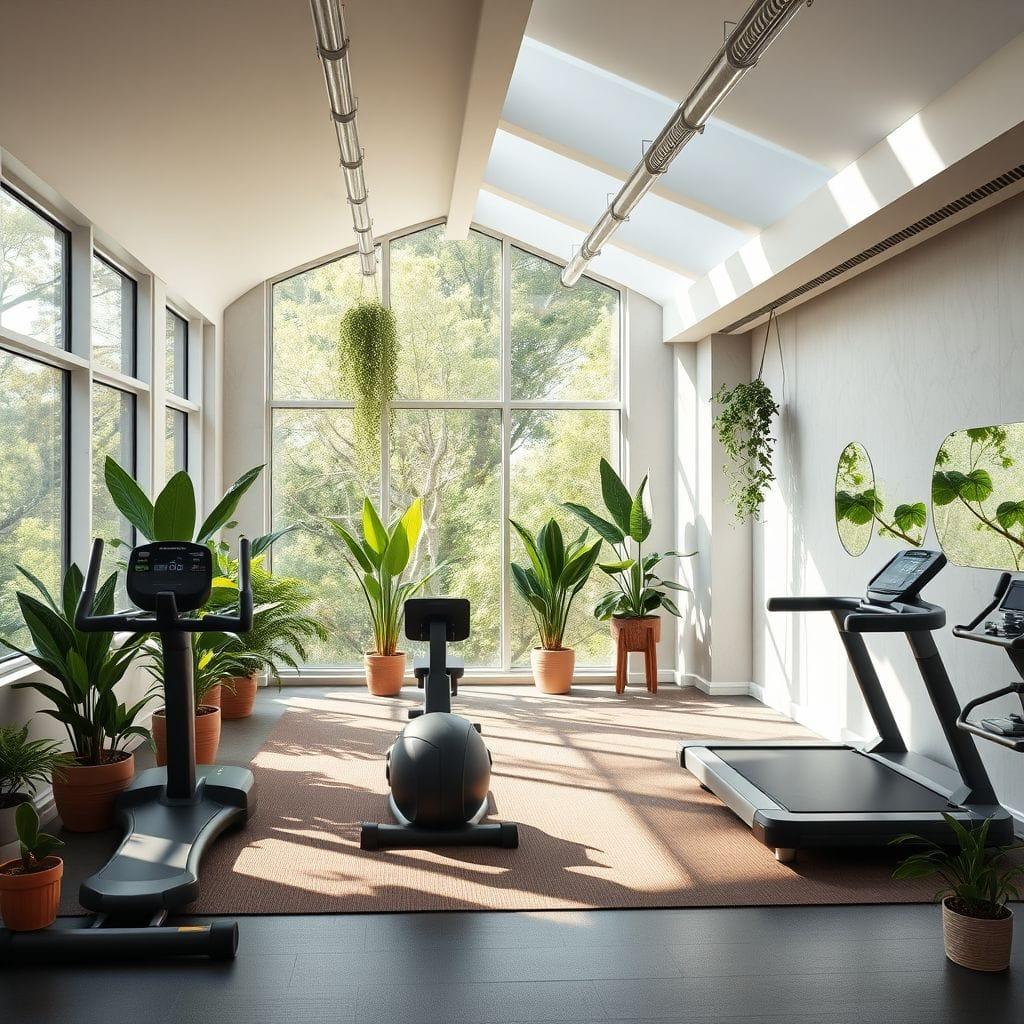 Biophilic home gym - AI Generated