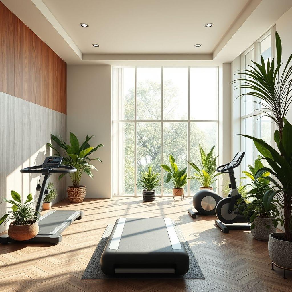 Biophilic home gym - AI Generated