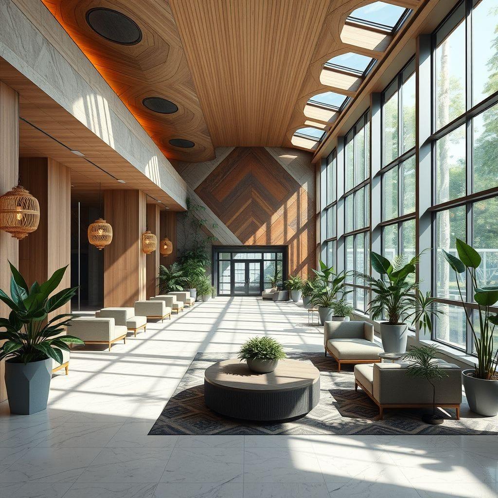 Biophilic hotel lobby - AI Generated