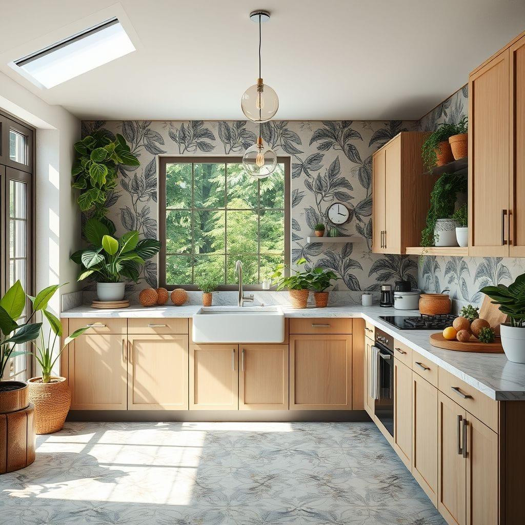 Biophilic kitchen - AI Generated