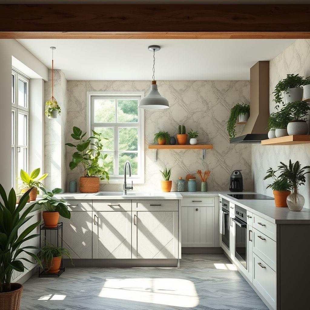 Biophilic kitchen - AI Generated
