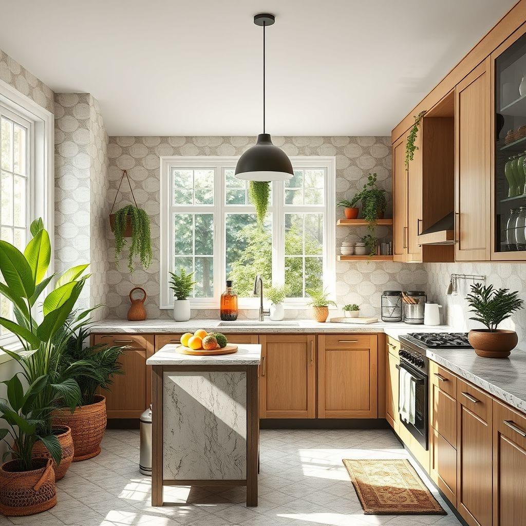 Biophilic kitchen - AI Generated
