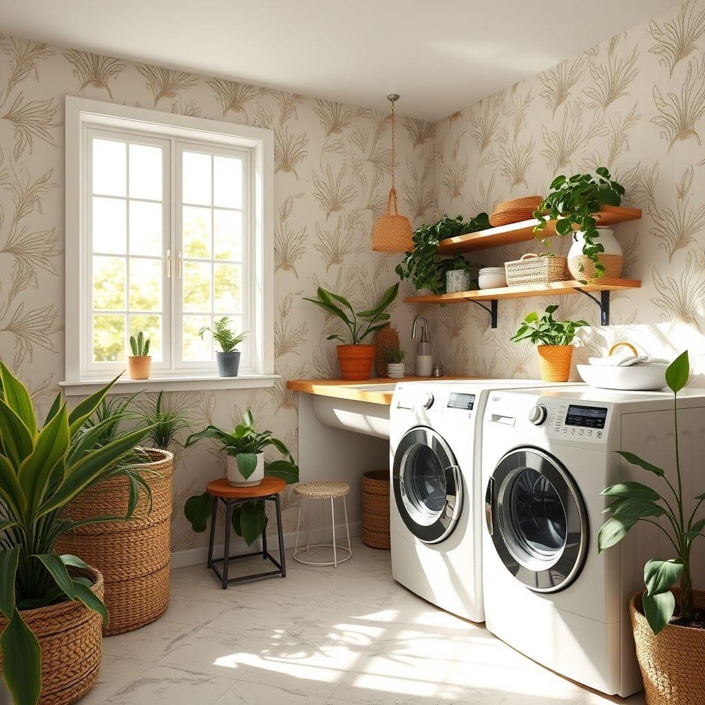 Biophilic laundry room - AI Generated