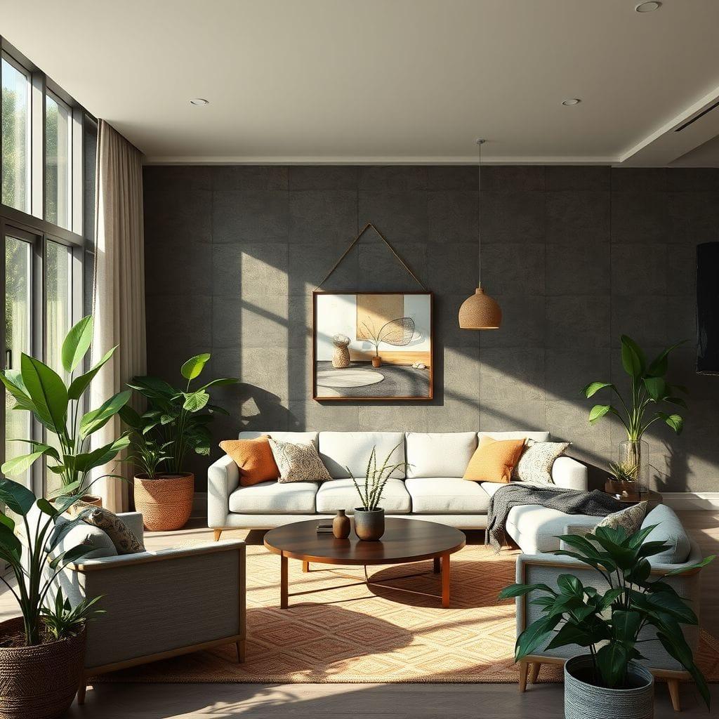 Biophilic living room - AI Generated