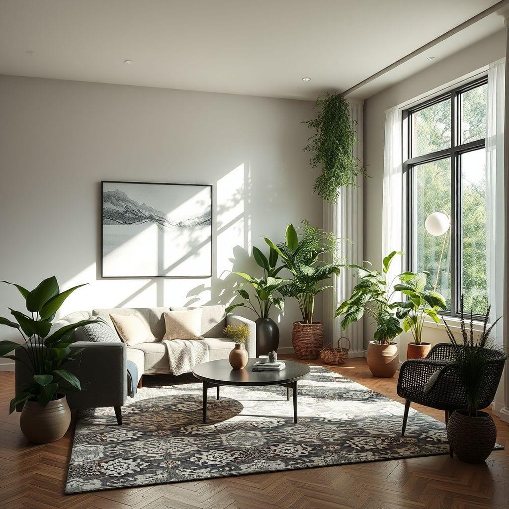 Biophilic living room - AI Generated
