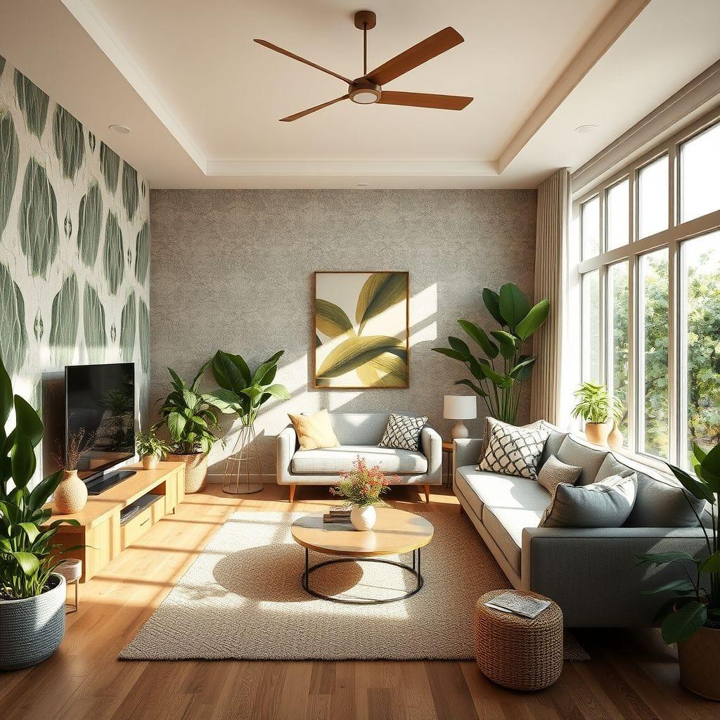 Biophilic living room - AI Generated